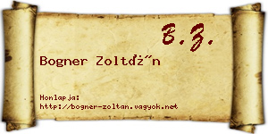 Bogner Zoltán névjegykártya