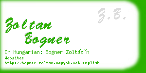 zoltan bogner business card